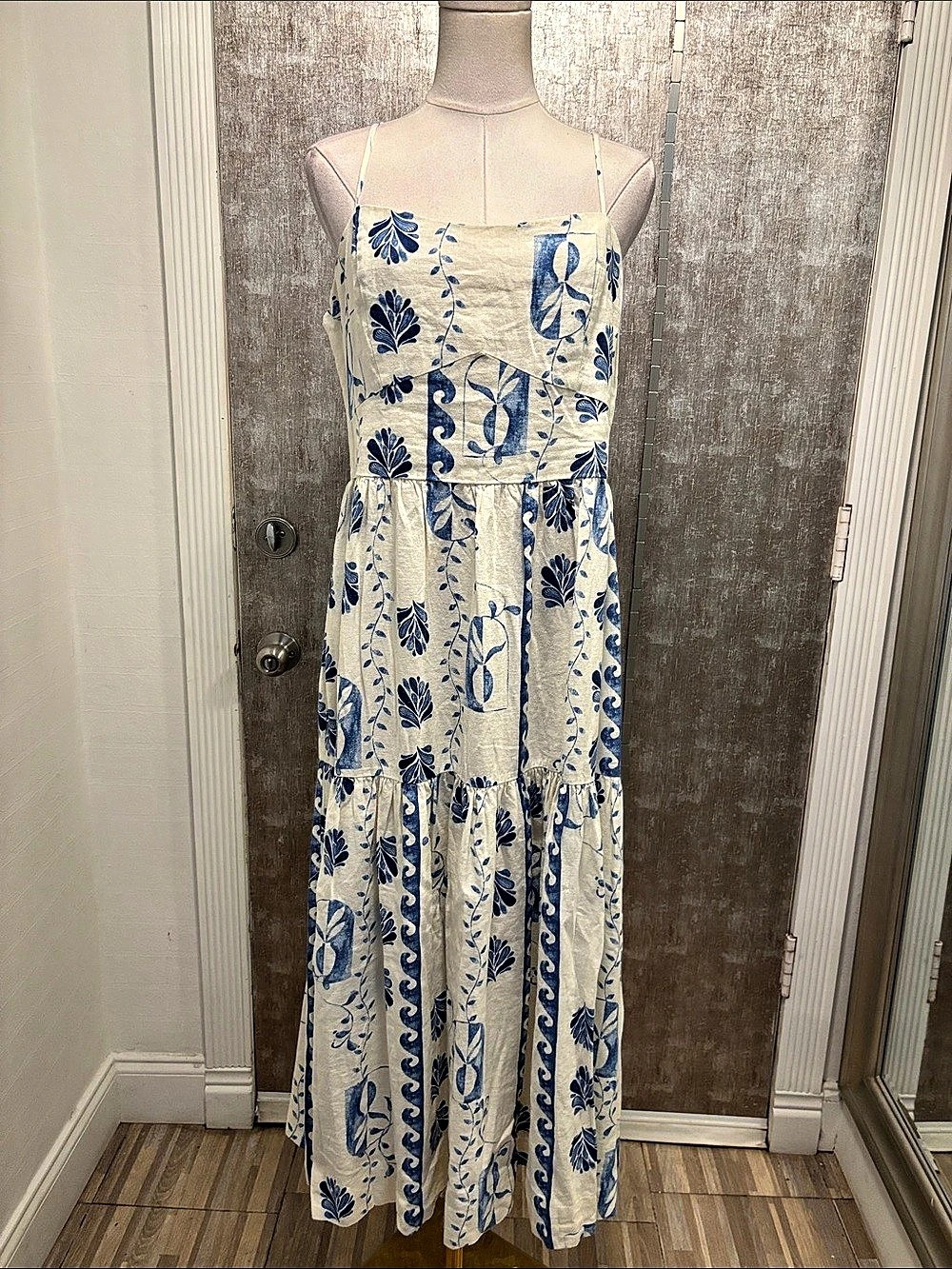 Calypso St. Barth Floral Linen Blend Maxi Dress Large Like New